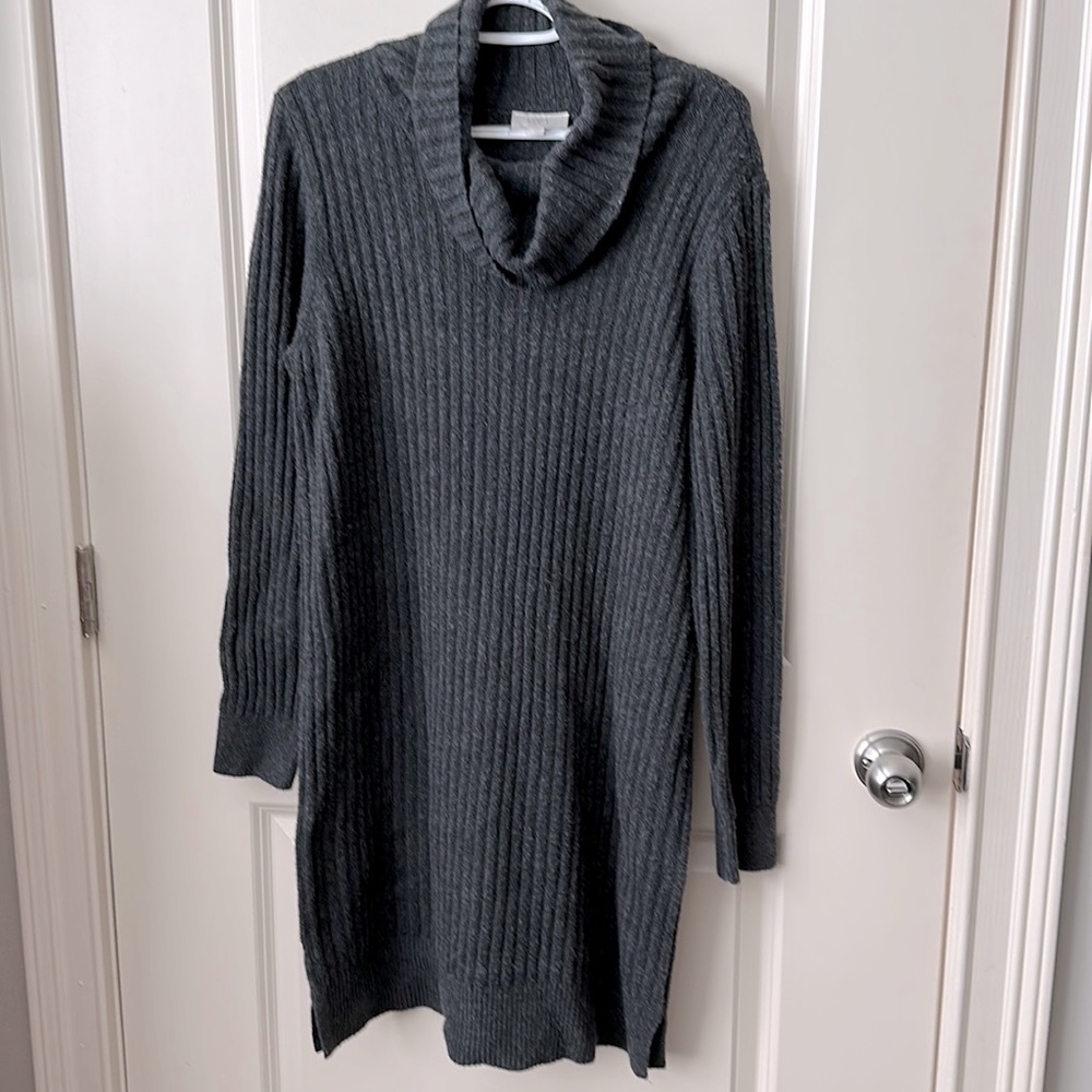 Funnel Neck light weight sweater dress